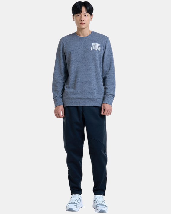 Men's UA Rival Terry Graphic Crew in Gray image number 2